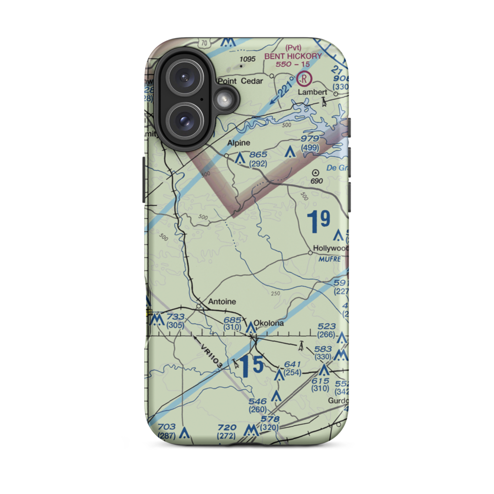 Ashworth Airport (41AR) VFR Sectional  Tough iPhone Case iPhone 16 Plus model shown