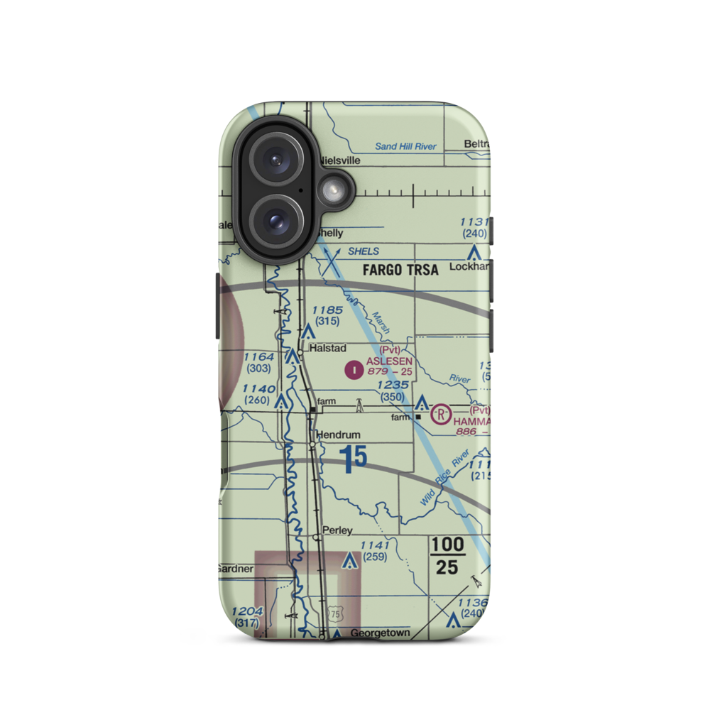 Aslesen Airport (8MN2) VFR Sectional  Tough iPhone Case iPhone 16 model shown