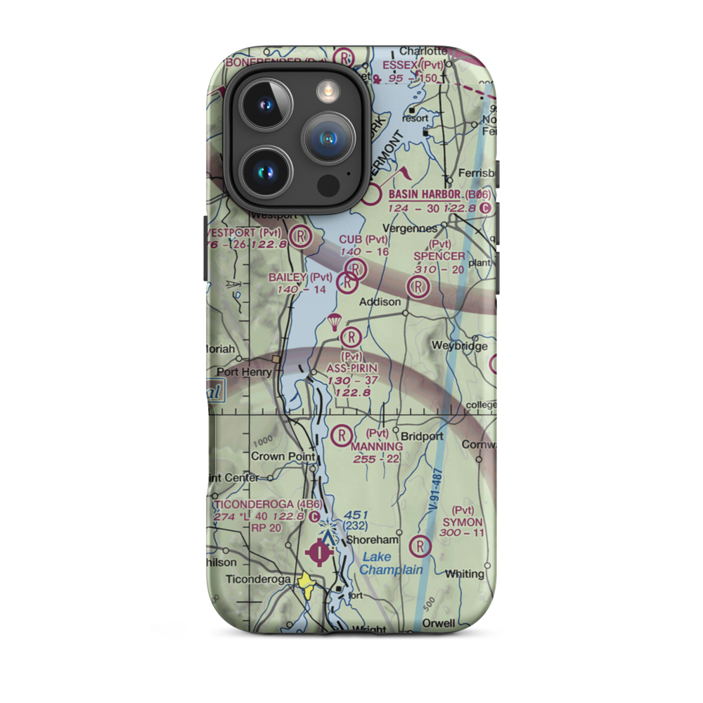 Ass-Pirin Acres Airport (VT11) VFR Sectional  Tough iPhone Case iPhone 16 Pro Max model shown