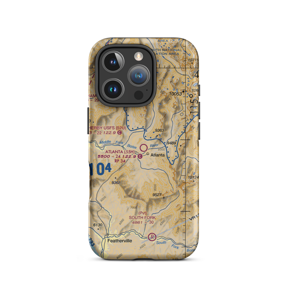 Atlanta Airport (55H) VFR Sectional  Tough iPhone Case iPhone 16 Pro model shown