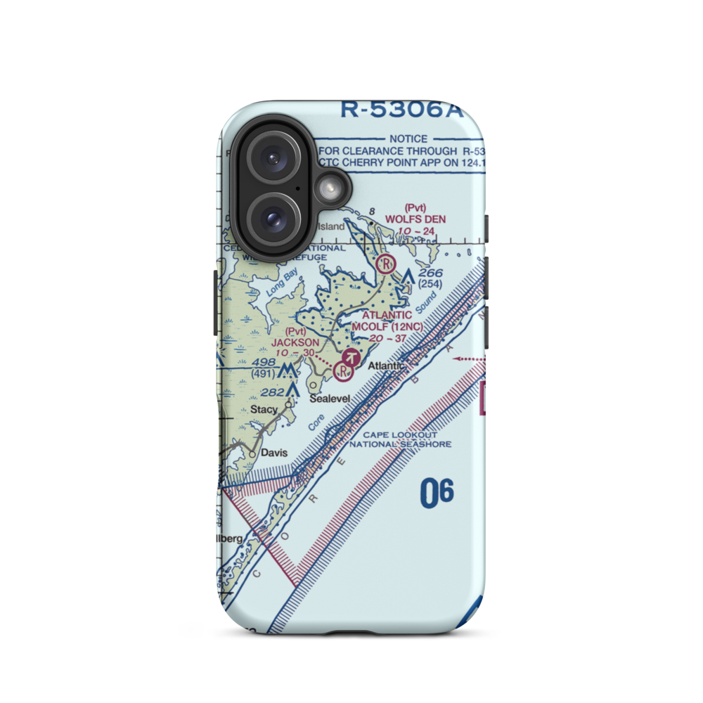 Atlantic Field Mcolf Airport (12NC) VFR Sectional  Tough iPhone Case iPhone 16 model shown