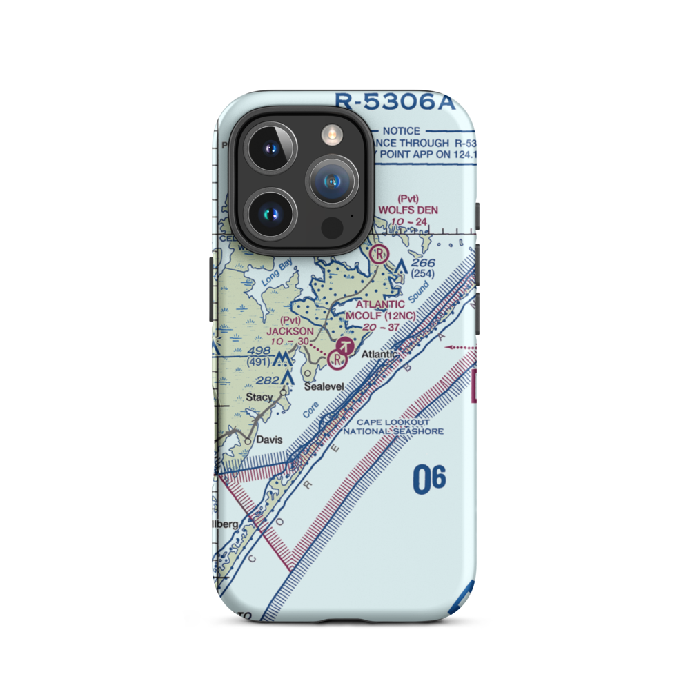Atlantic Field Mcolf Airport (12NC) VFR Sectional  Tough iPhone Case iPhone 16 Pro model shown