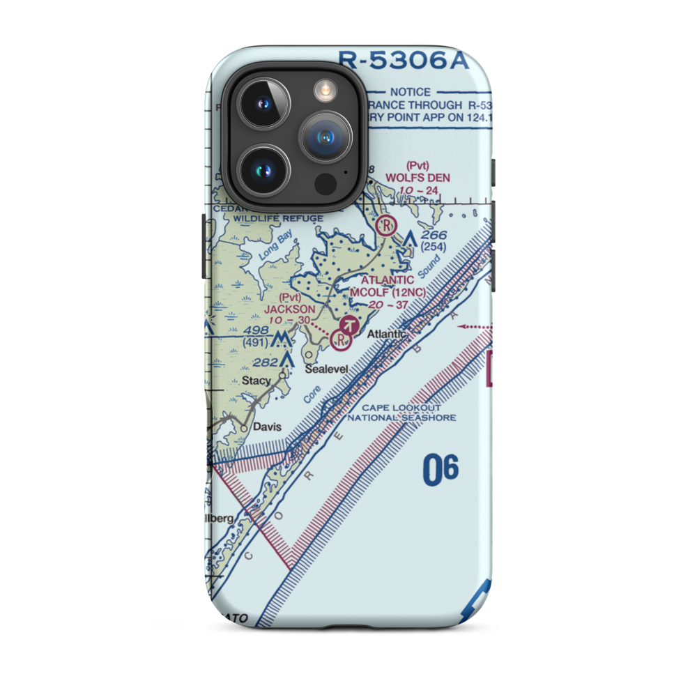 Atlantic Field Mcolf Airport (12NC) VFR Sectional  Tough iPhone Case iPhone 16 Pro Max model shown