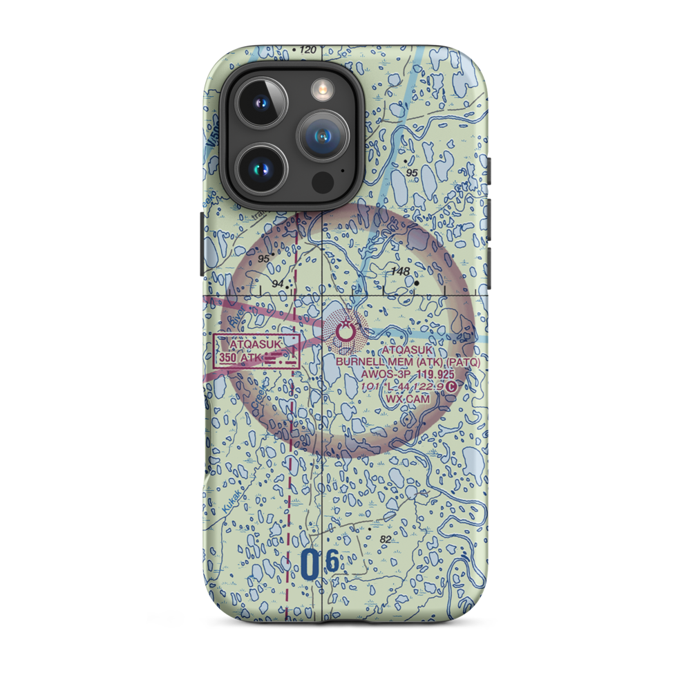 Atqasuk Edward Burnell Sr Memorial Airport (ATK) VFR Sectional  Tough iPhone Case iPhone 16 Pro Max model shown