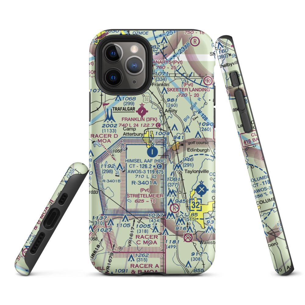Atterbury Field (Camp Atterbury) (11II) VFR Sectional  Tough iPhone Case iPhone 11 Pro model shown