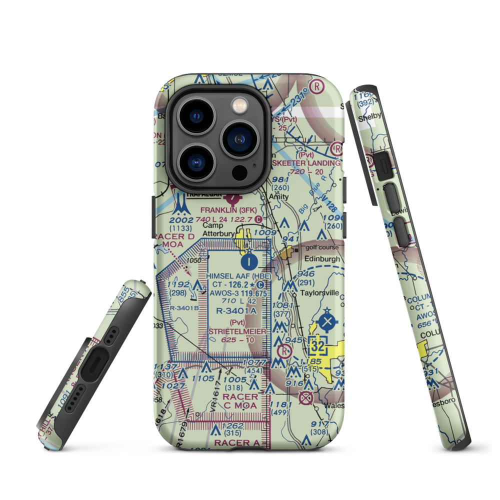 Atterbury Field (Camp Atterbury) (11II) VFR Sectional  Tough iPhone Case iPhone 14 Pro model shown