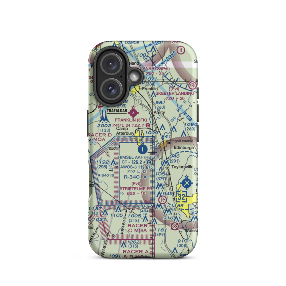 Atterbury Field (Camp Atterbury) (11II) VFR Sectional  Tough iPhone Case iPhone 16 model shown