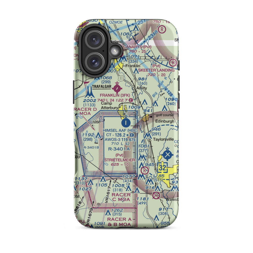 Atterbury Field (Camp Atterbury) (11II) VFR Sectional  Tough iPhone Case iPhone 16 Plus model shown