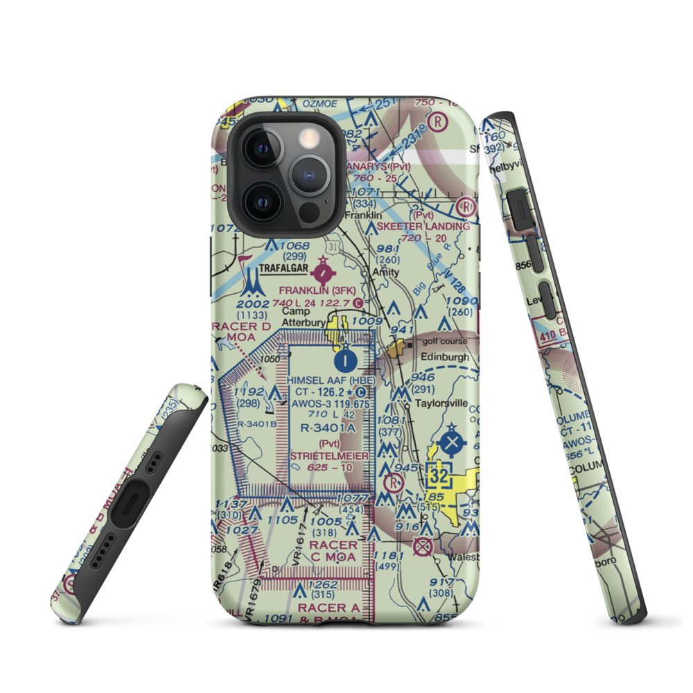 Atterbury Field (Camp Atterbury) (11II) VFR Sectional  Tough iPhone Case iPhone 12 Pro model shown