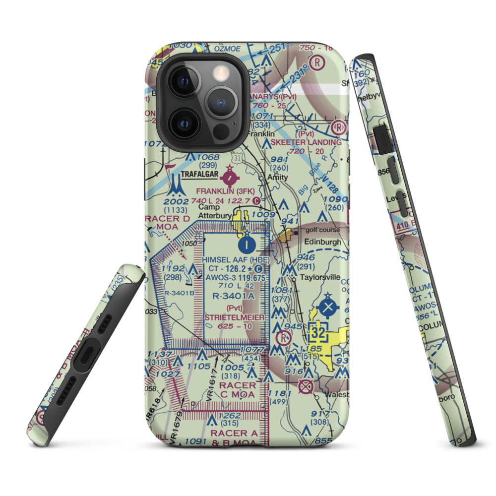 Atterbury Field (Camp Atterbury) (11II) VFR Sectional  Tough iPhone Case iPhone 12 Pro Max model shown