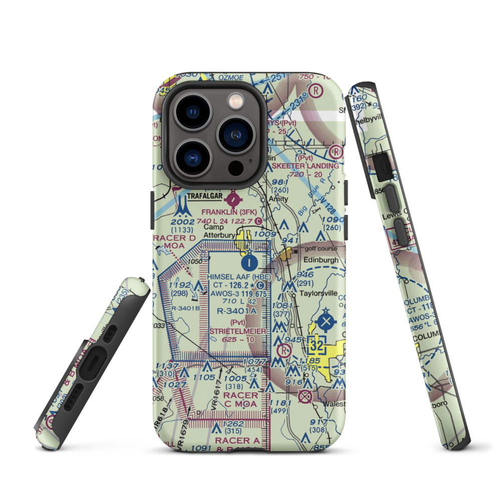 Atterbury Field (Camp Atterbury) (11II) VFR Sectional  Tough iPhone Case iPhone 13 Pro model shown
