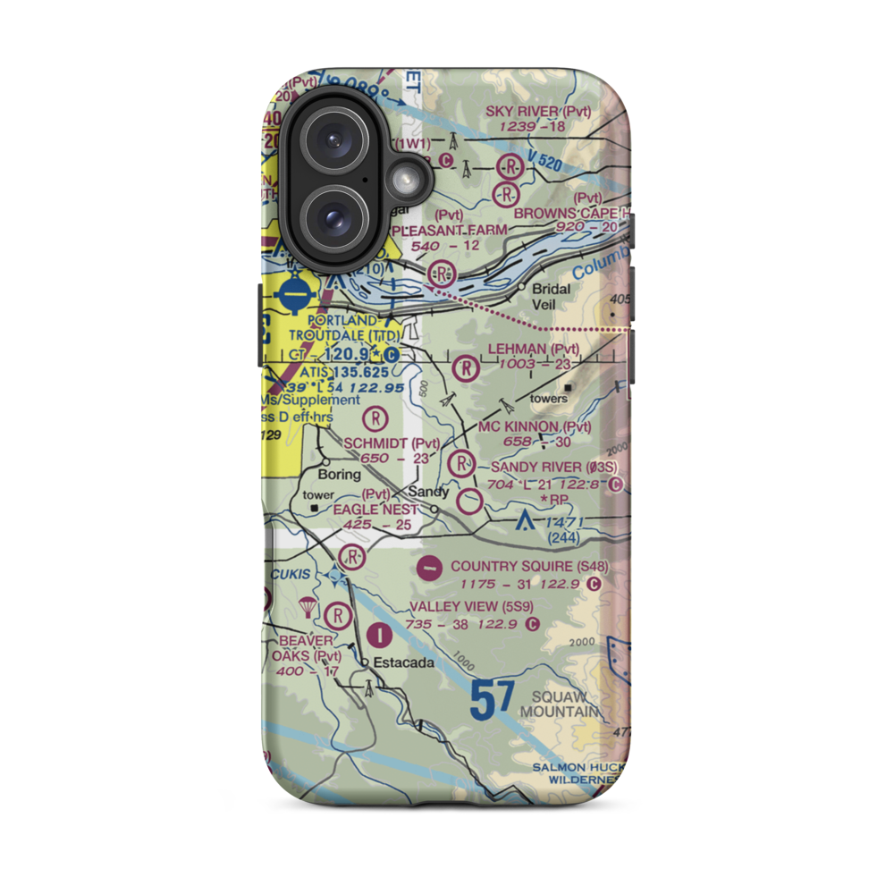 Auberge Des Fleurs Airport (4OR6) VFR Sectional  Tough iPhone Case iPhone 16 Plus model shown