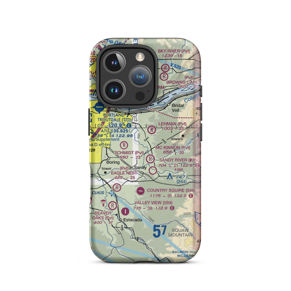 Auberge Des Fleurs Airport (4OR6) VFR Sectional  Tough iPhone Case iPhone 16 Pro model shown