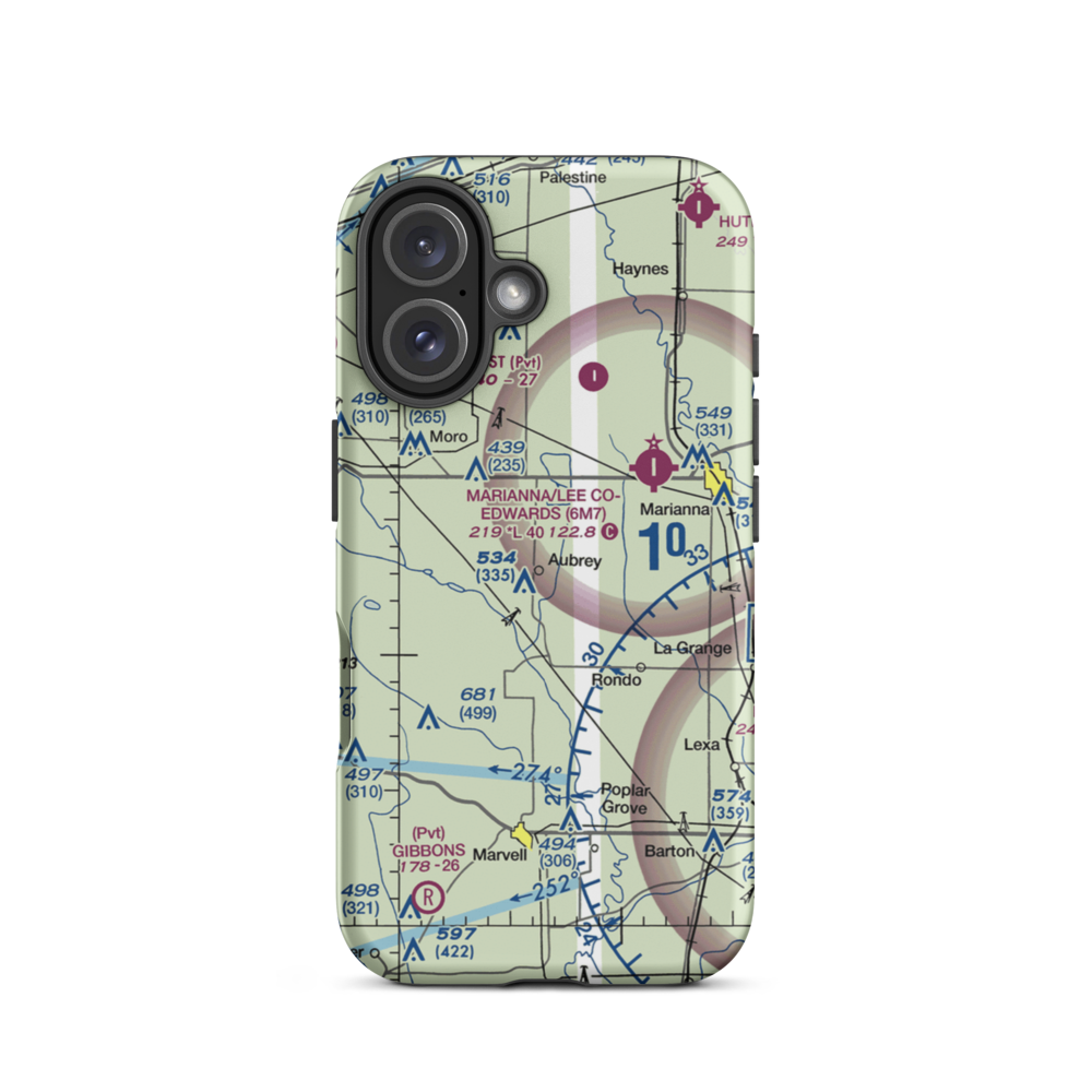 Aubry Field (AUBRY) VFR Sectional  Tough iPhone Case iPhone 16 model shown