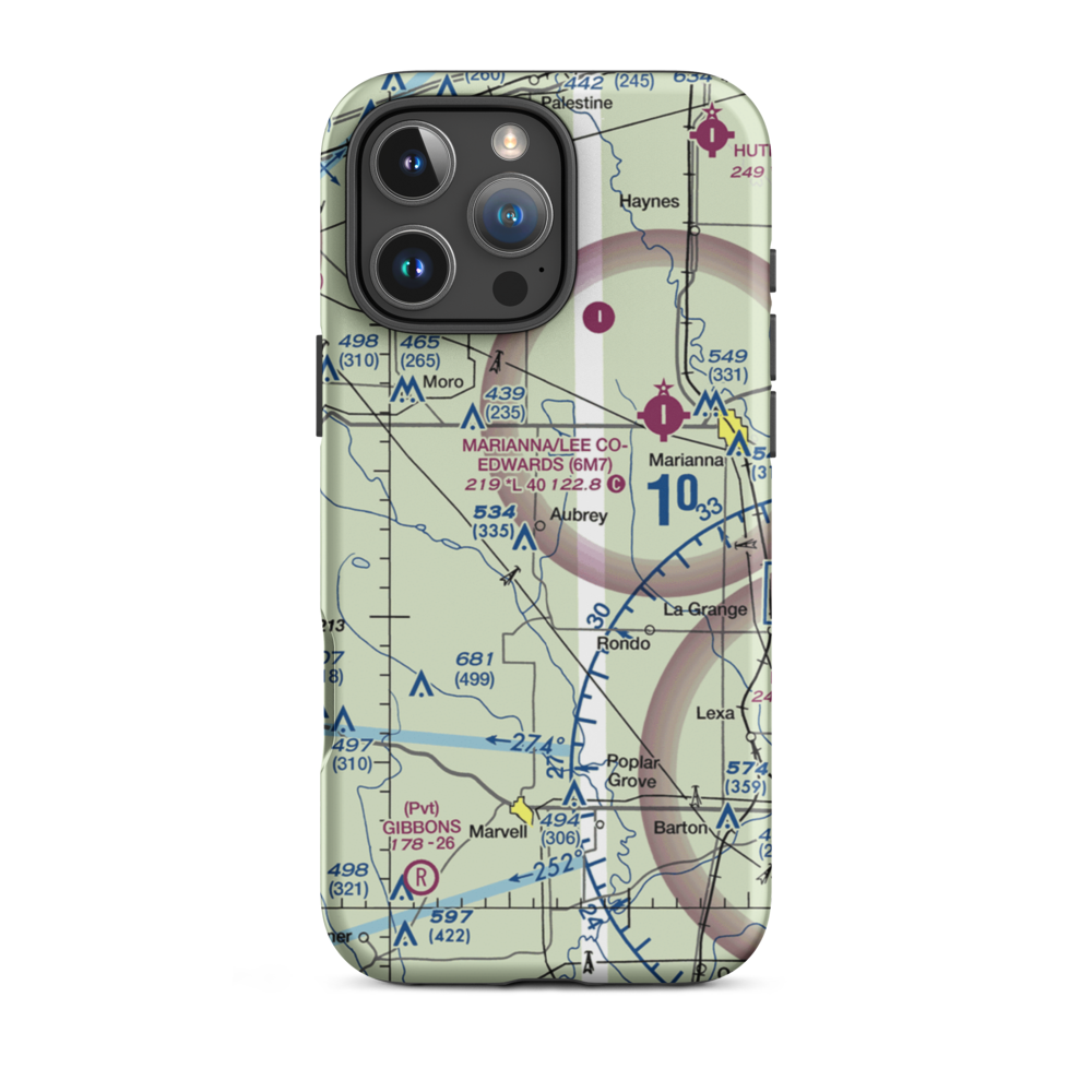 Aubry Field (AUBRY) VFR Sectional  Tough iPhone Case iPhone 16 Pro Max model shown