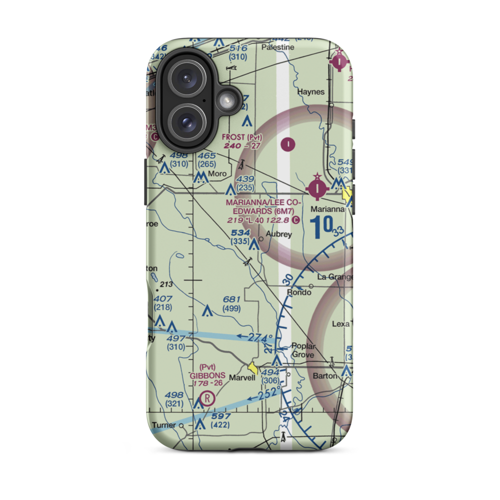 Aubry Field2 (AUBRY2) VFR Sectional  Tough iPhone Case iPhone 16 Plus model shown