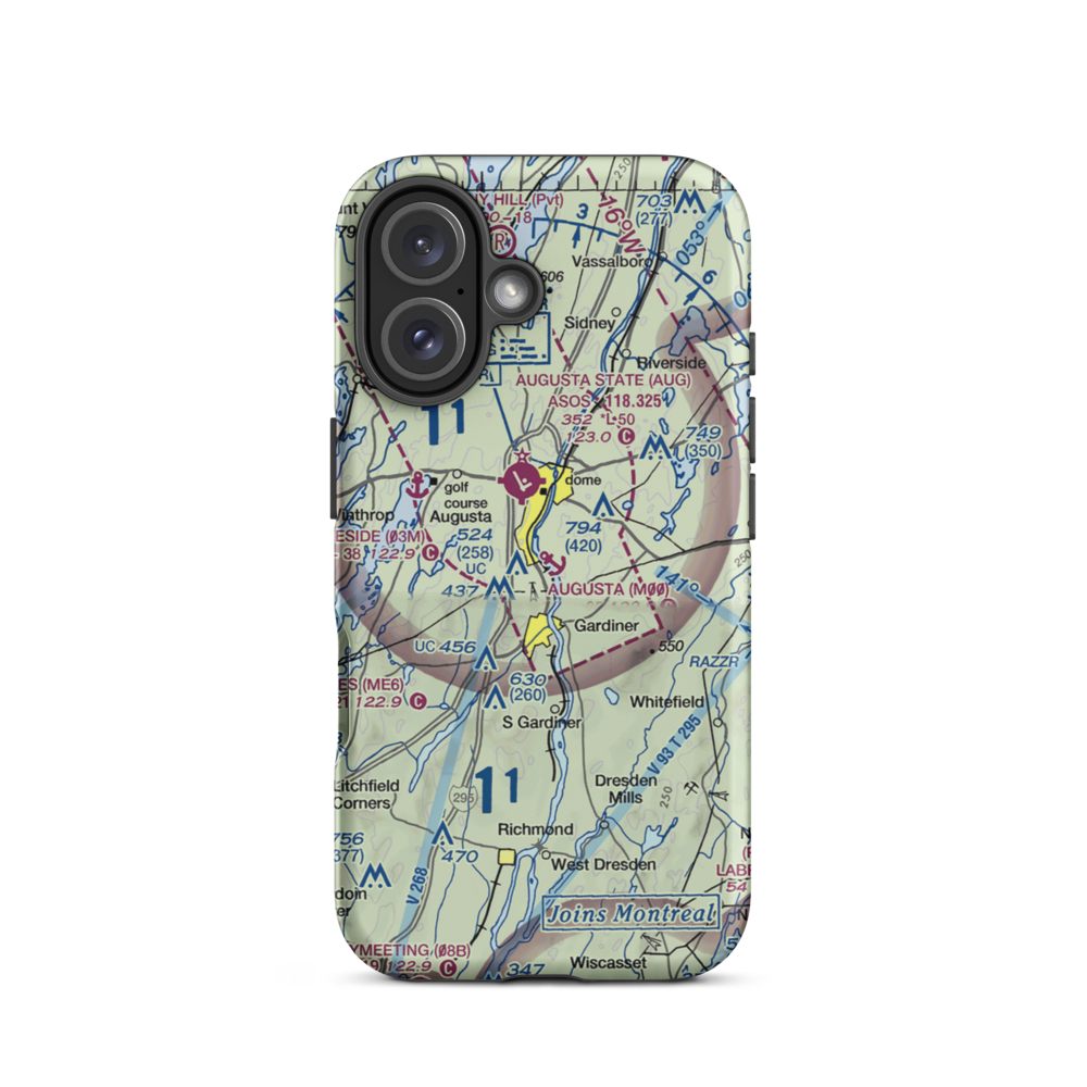 Augusta Seaplane Base (M00) VFR Sectional  Tough iPhone Case iPhone 16 model shown