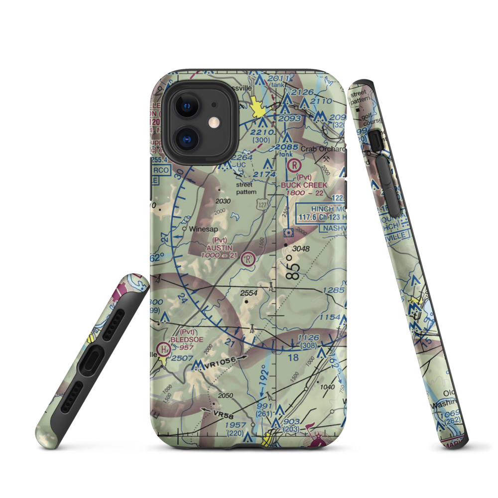 Austin Field (TN66) VFR Sectional  Tough iPhone Case iPhone 11 model shown