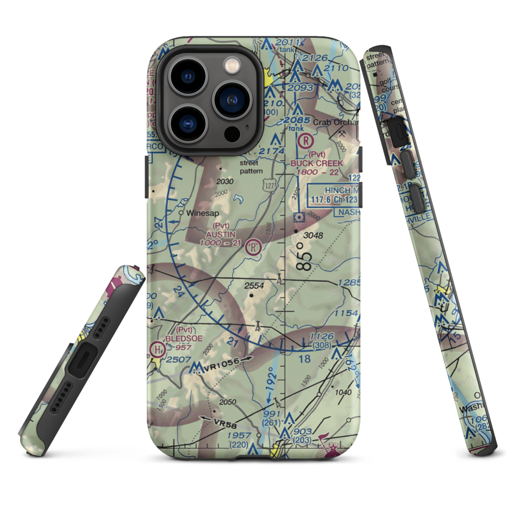 Austin Field (TN66) VFR Sectional  Tough iPhone Case iPhone 13 Pro Max model shown