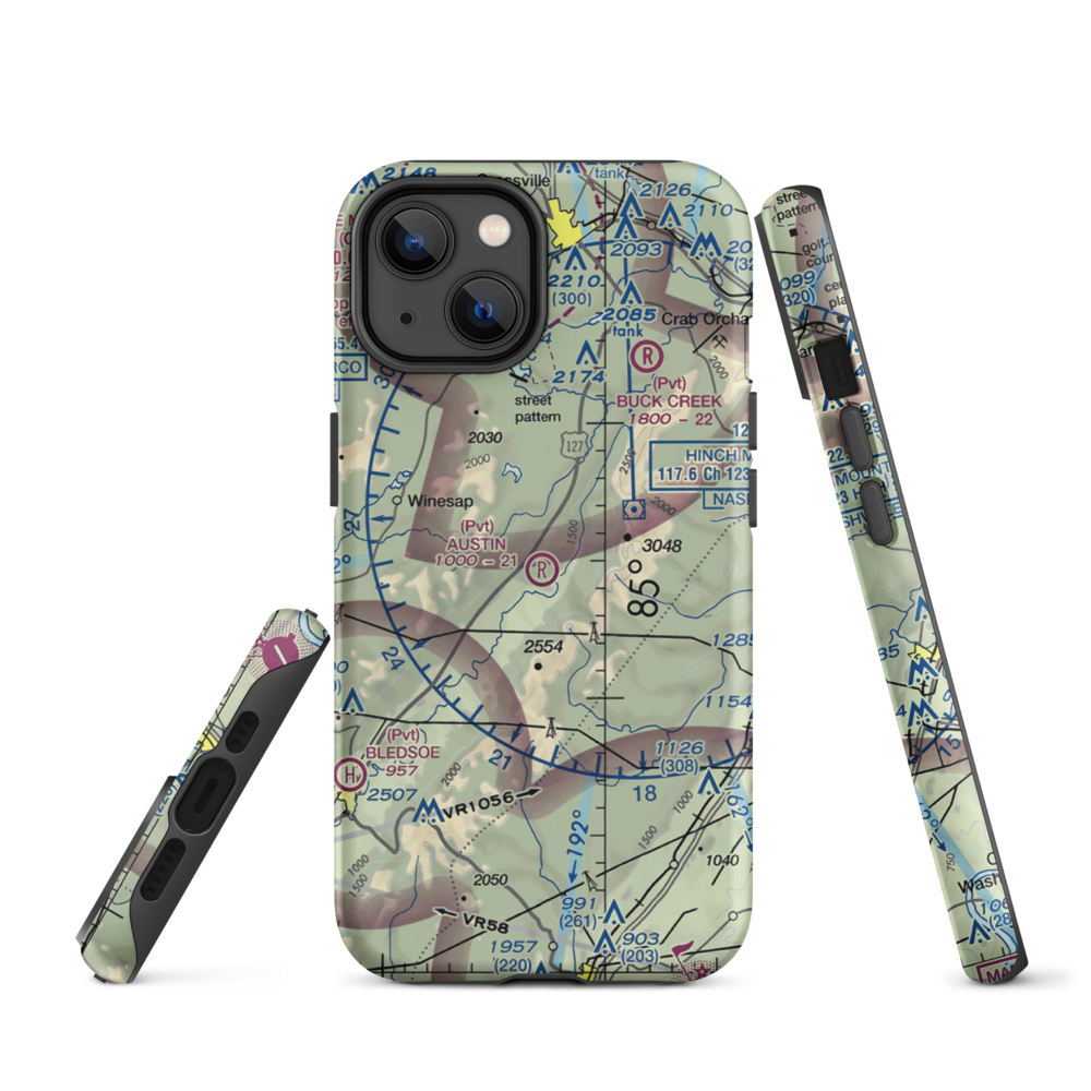 Austin Field (TN66) VFR Sectional  Tough iPhone Case iPhone 14 model shown