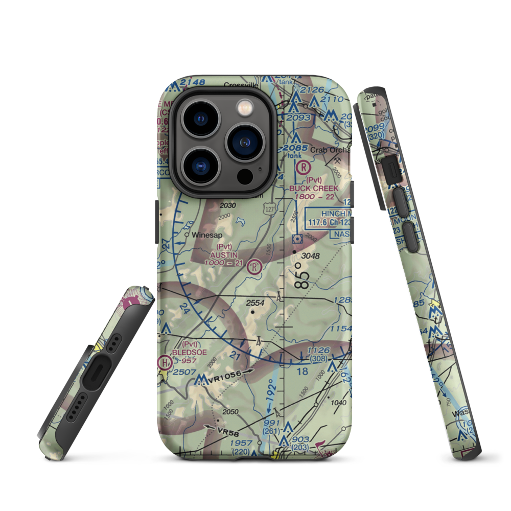 Austin Field (TN66) VFR Sectional  Tough iPhone Case iPhone 14 Pro model shown