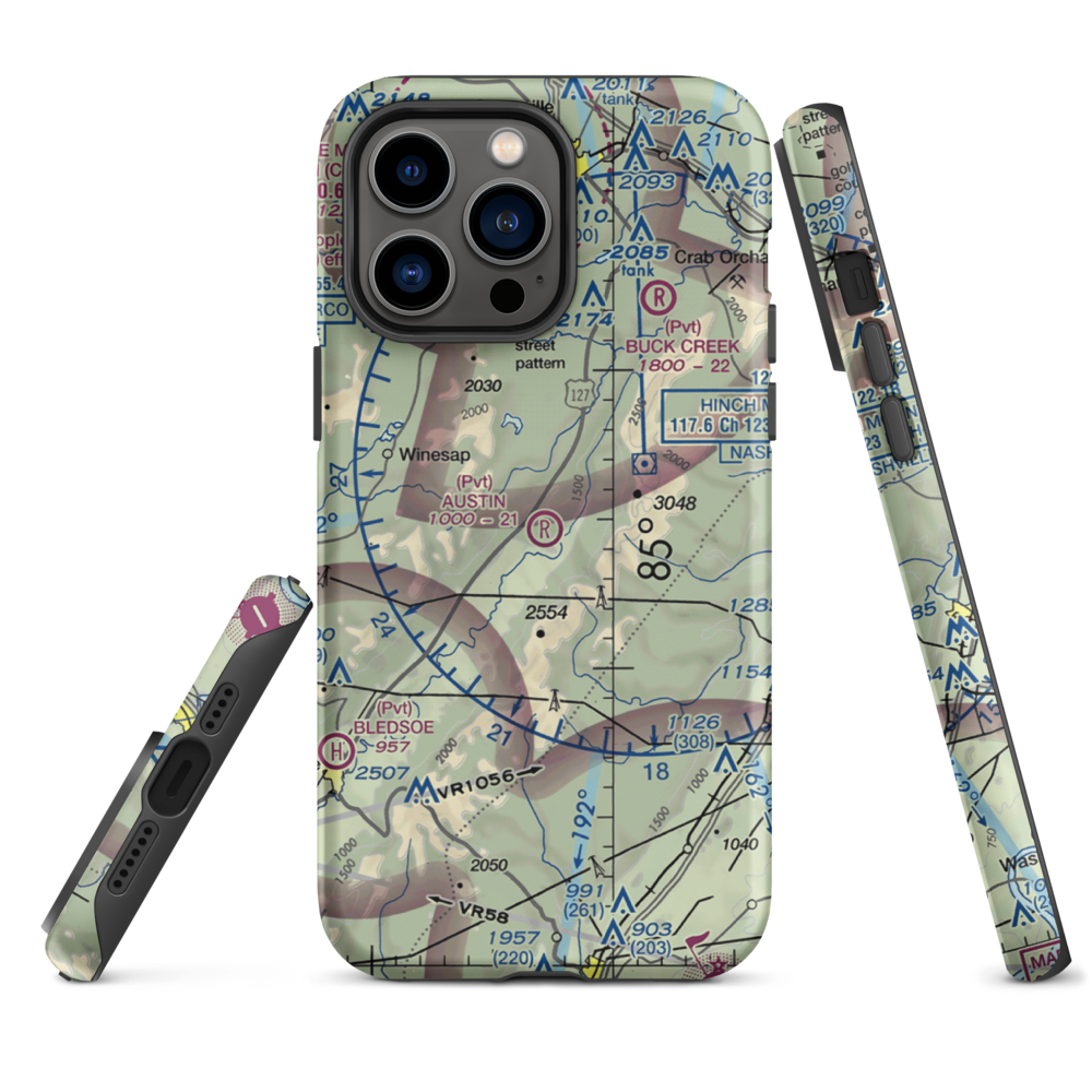 Austin Field (TN66) VFR Sectional  Tough iPhone Case iPhone 14 Pro Max model shown