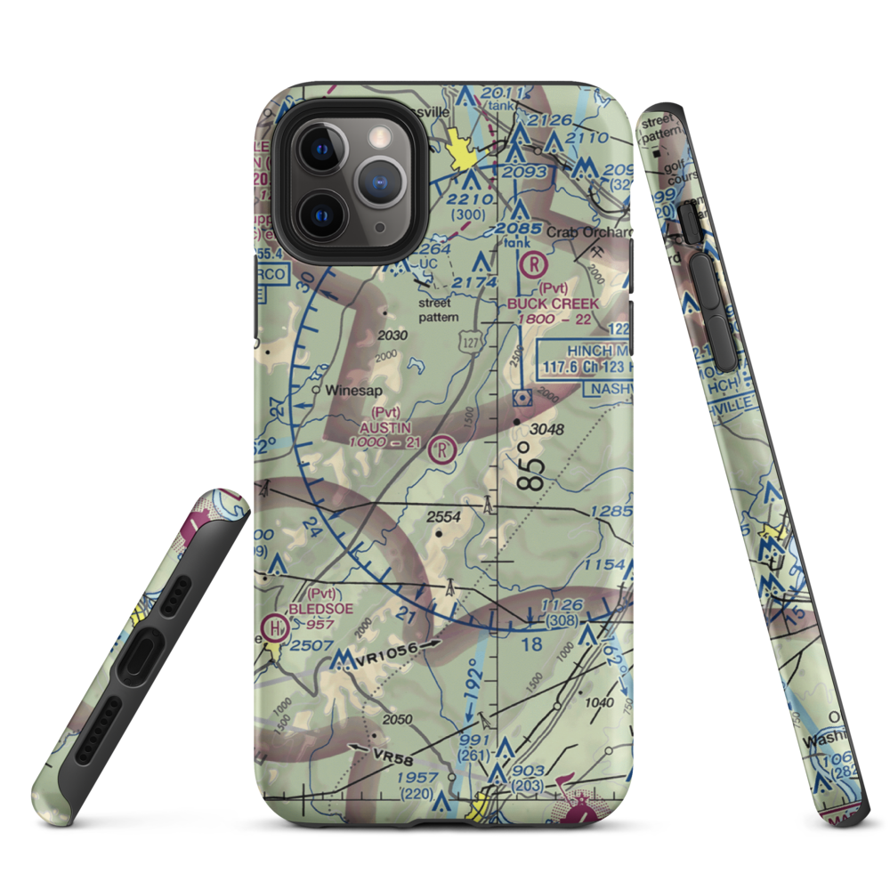 Austin Field (TN66) VFR Sectional  Tough iPhone Case iPhone 11 Pro Max model shown