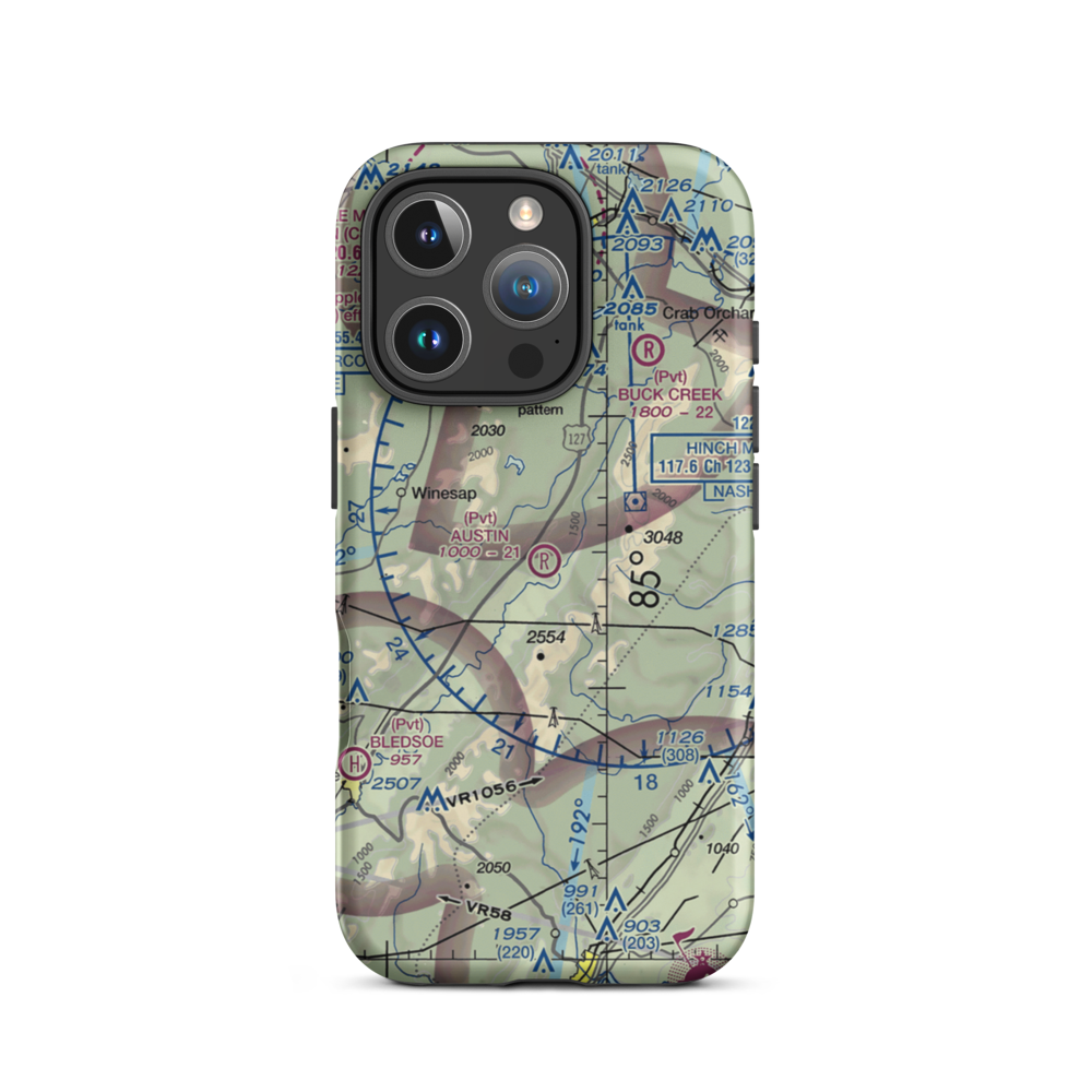 Austin Field (TN66) VFR Sectional  Tough iPhone Case iPhone 16 Pro model shown