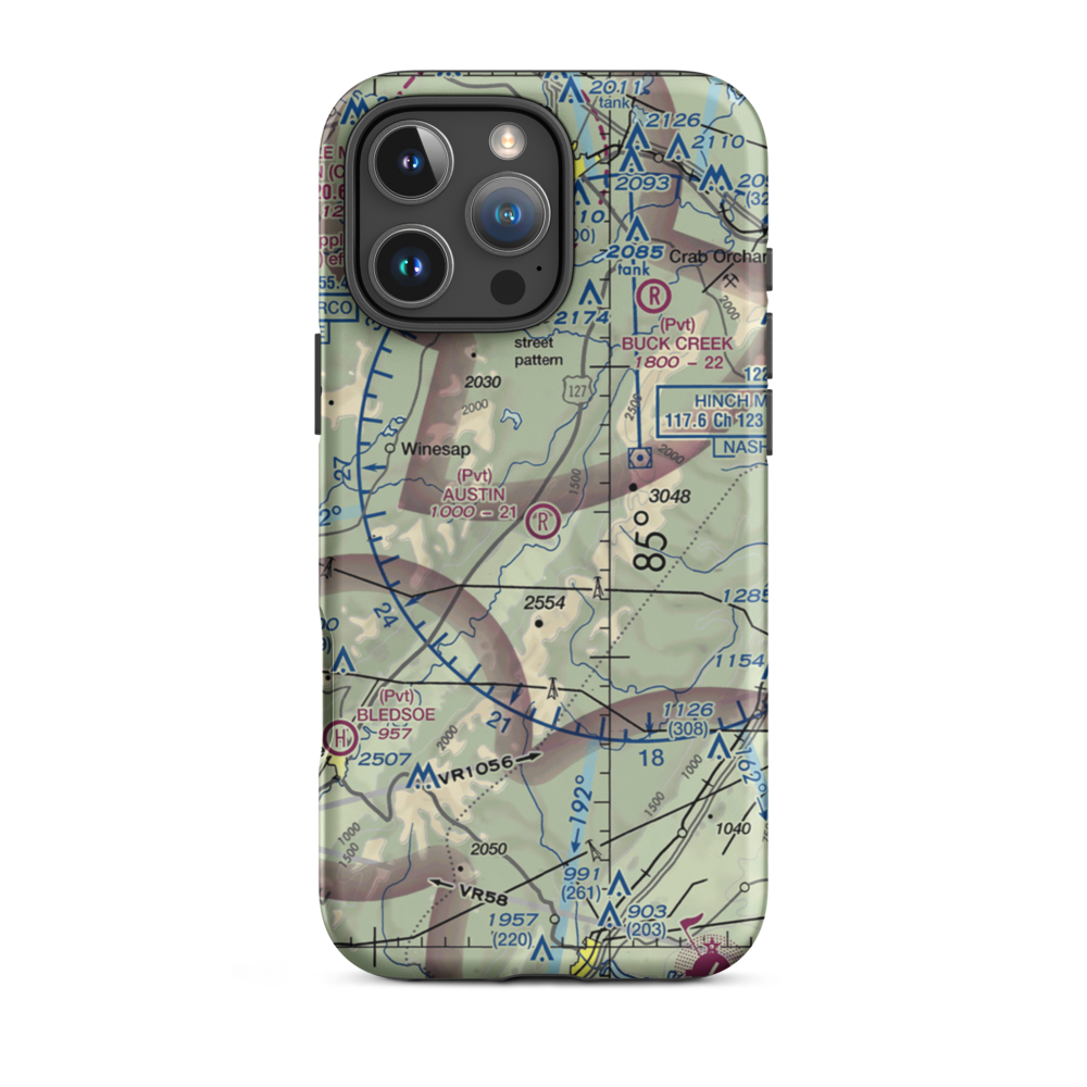 Austin Field (TN66) VFR Sectional  Tough iPhone Case iPhone 16 Pro Max model shown