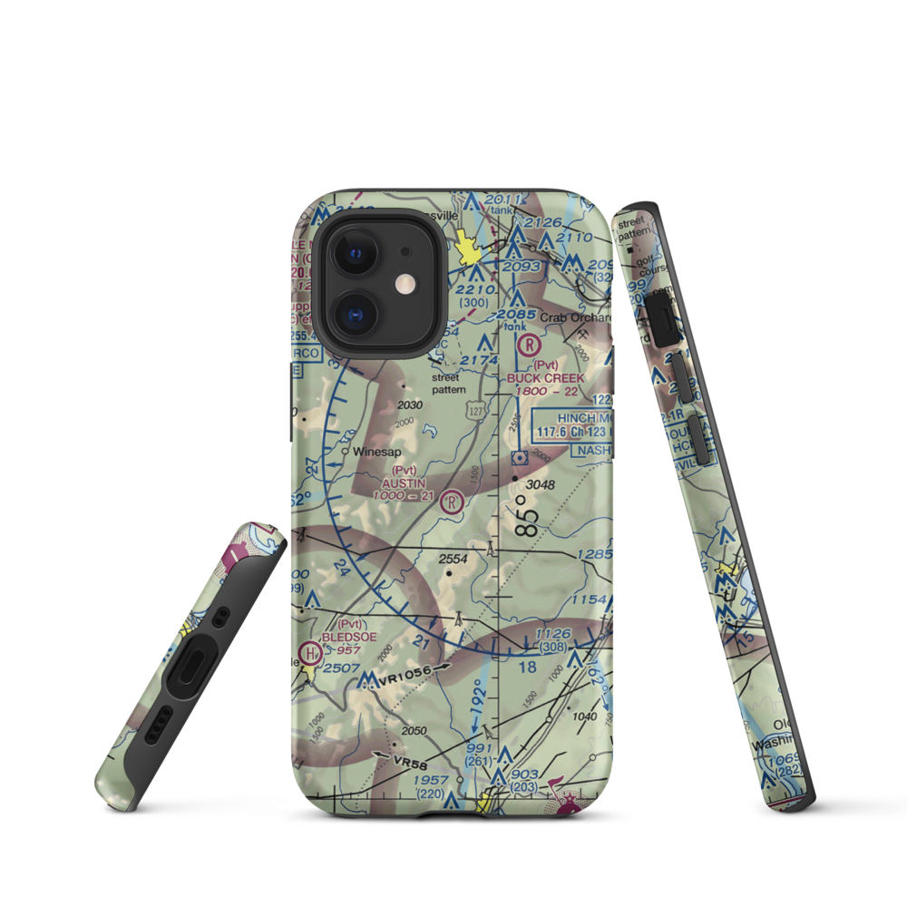 Austin Field (TN66) VFR Sectional  Tough iPhone Case iPhone 12 mini model shown