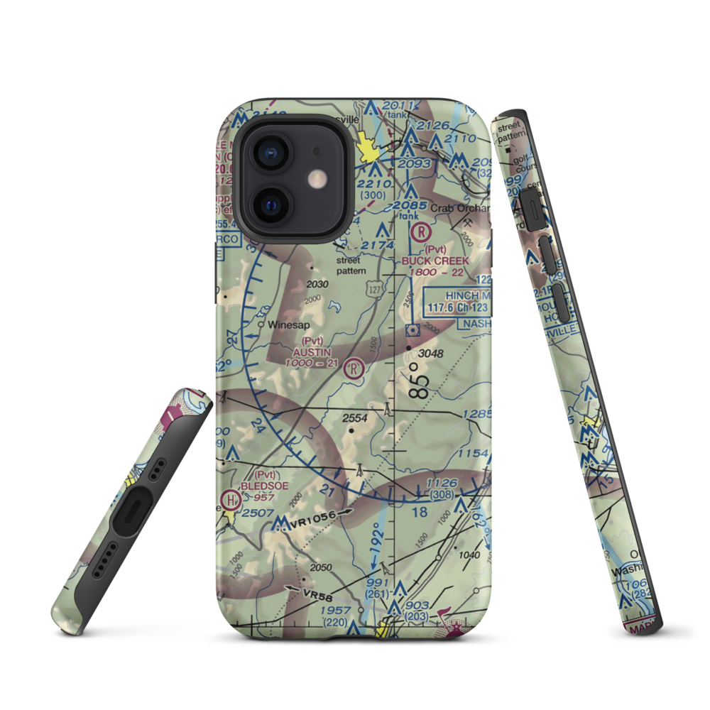 Austin Field (TN66) VFR Sectional  Tough iPhone Case iPhone 12 model shown