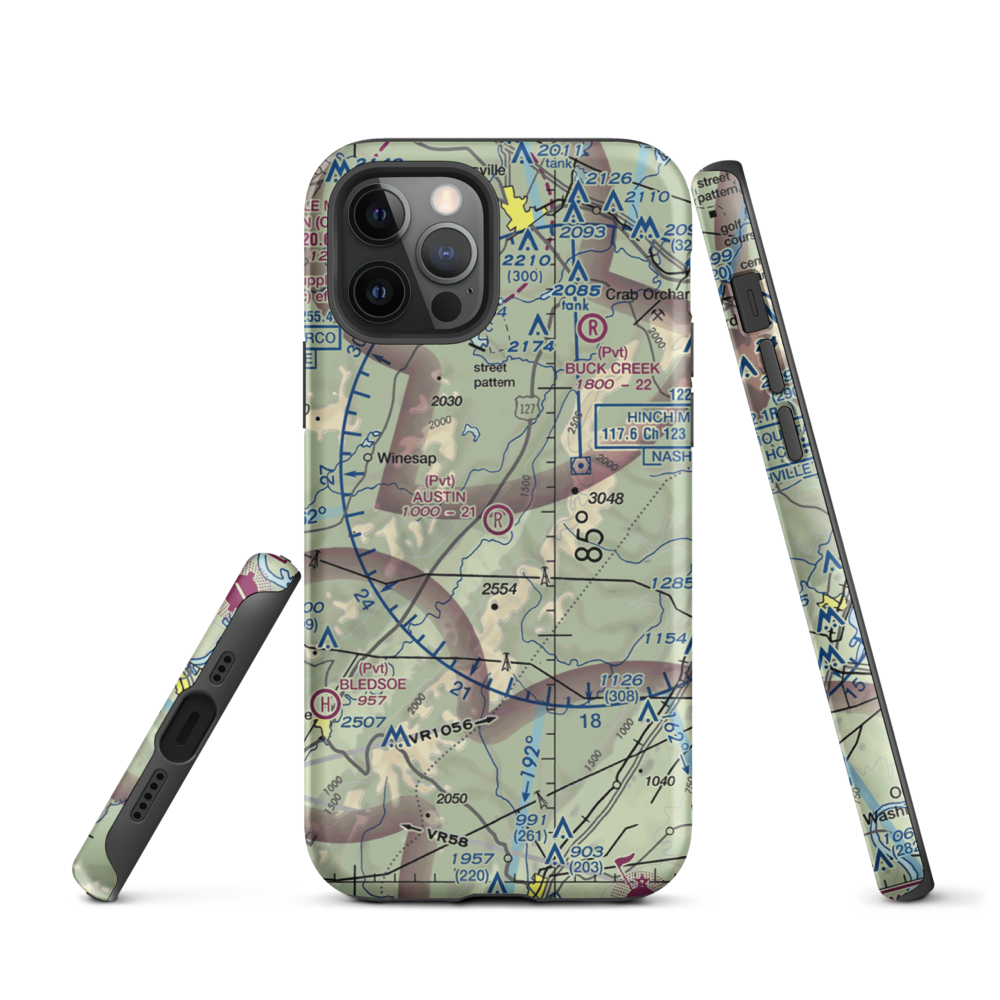 Austin Field (TN66) VFR Sectional  Tough iPhone Case iPhone 12 Pro model shown