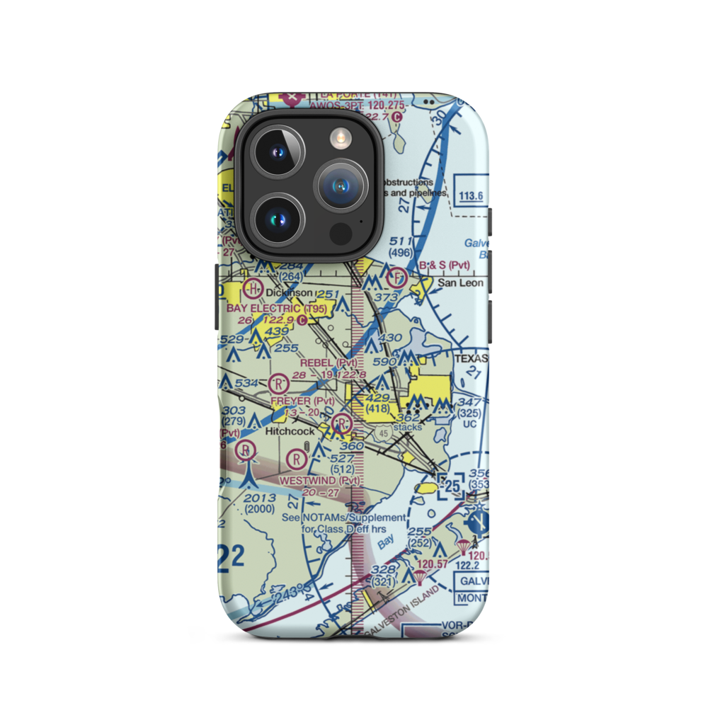 Austinia Airport (TS50) VFR Sectional  Tough iPhone Case iPhone 16 Pro model shown