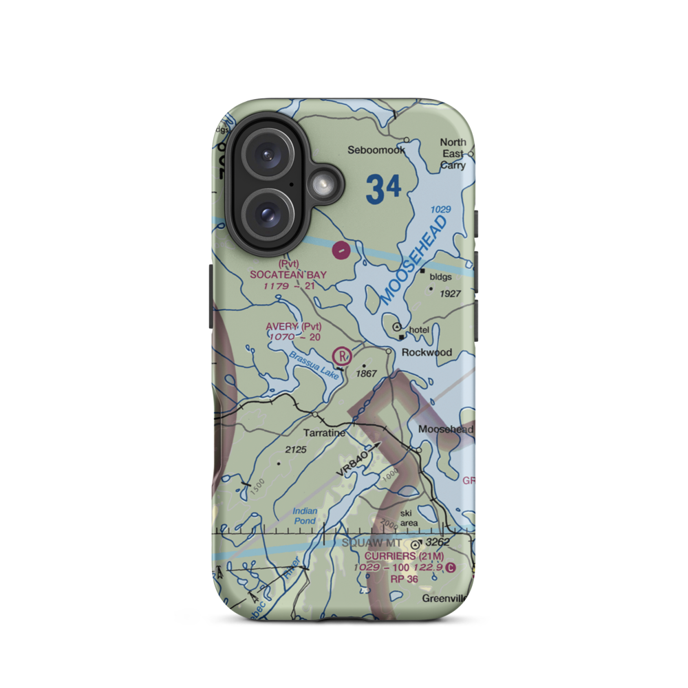 Avery Field (ME22) VFR Sectional  Tough iPhone Case iPhone 16 model shown