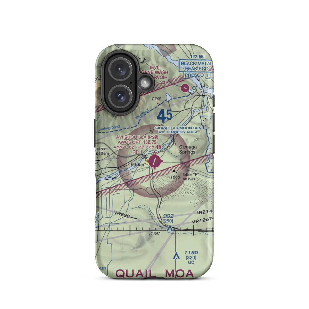 Avi Suquilla Airport (P20) VFR Sectional  Tough iPhone Case iPhone 16 model shown