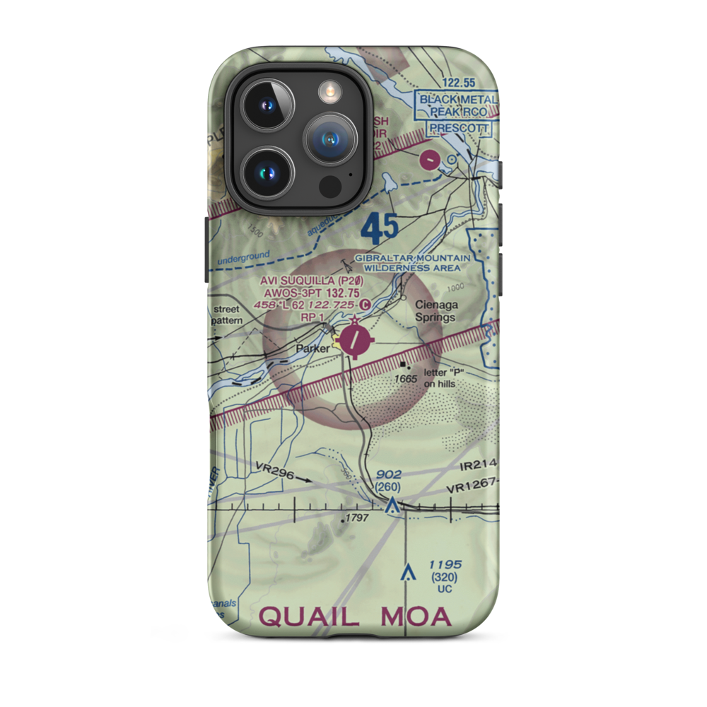 Avi Suquilla Airport (P20) VFR Sectional  Tough iPhone Case iPhone 16 Pro Max model shown