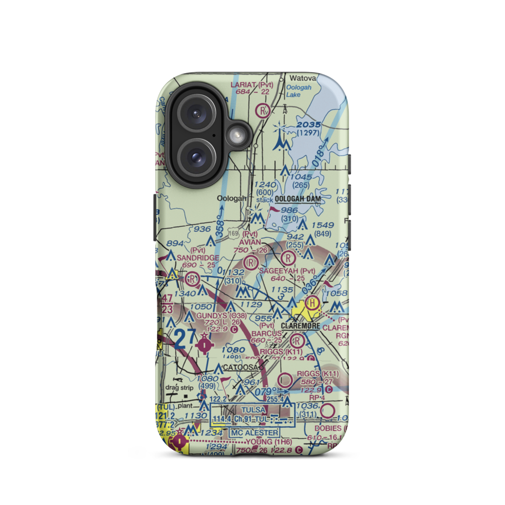 Avian Country Estates Airport (OK15) VFR Sectional  Tough iPhone Case iPhone 16 model shown