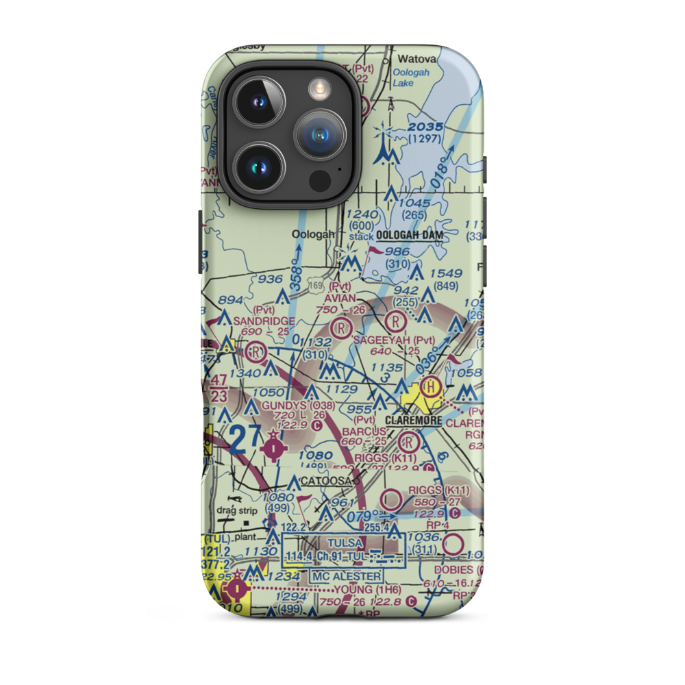 Avian Country Estates Airport (OK15) VFR Sectional  Tough iPhone Case iPhone 16 Pro Max model shown