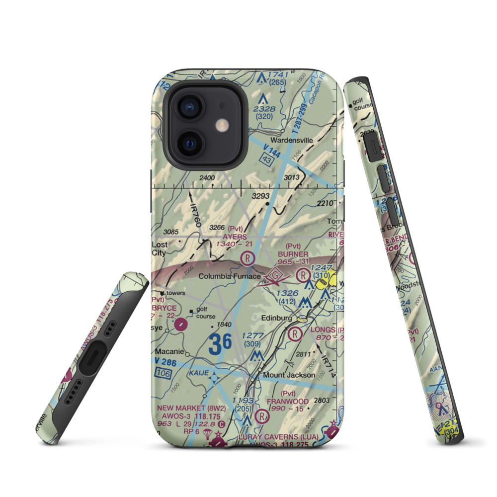 Ayers Airport (VA93) VFR Sectional  Tough iPhone Case iPhone 12 model shown