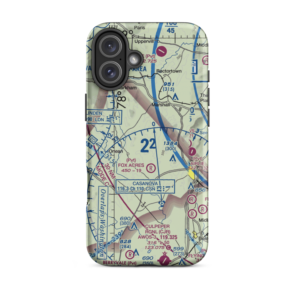 Ayres-Aicp Airport (3VA0) VFR Sectional  Tough iPhone Case iPhone 16 Plus model shown