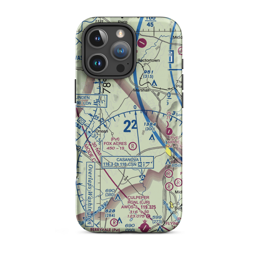 Ayres-Aicp Airport (3VA0) VFR Sectional  Tough iPhone Case iPhone 16 Pro Max model shown