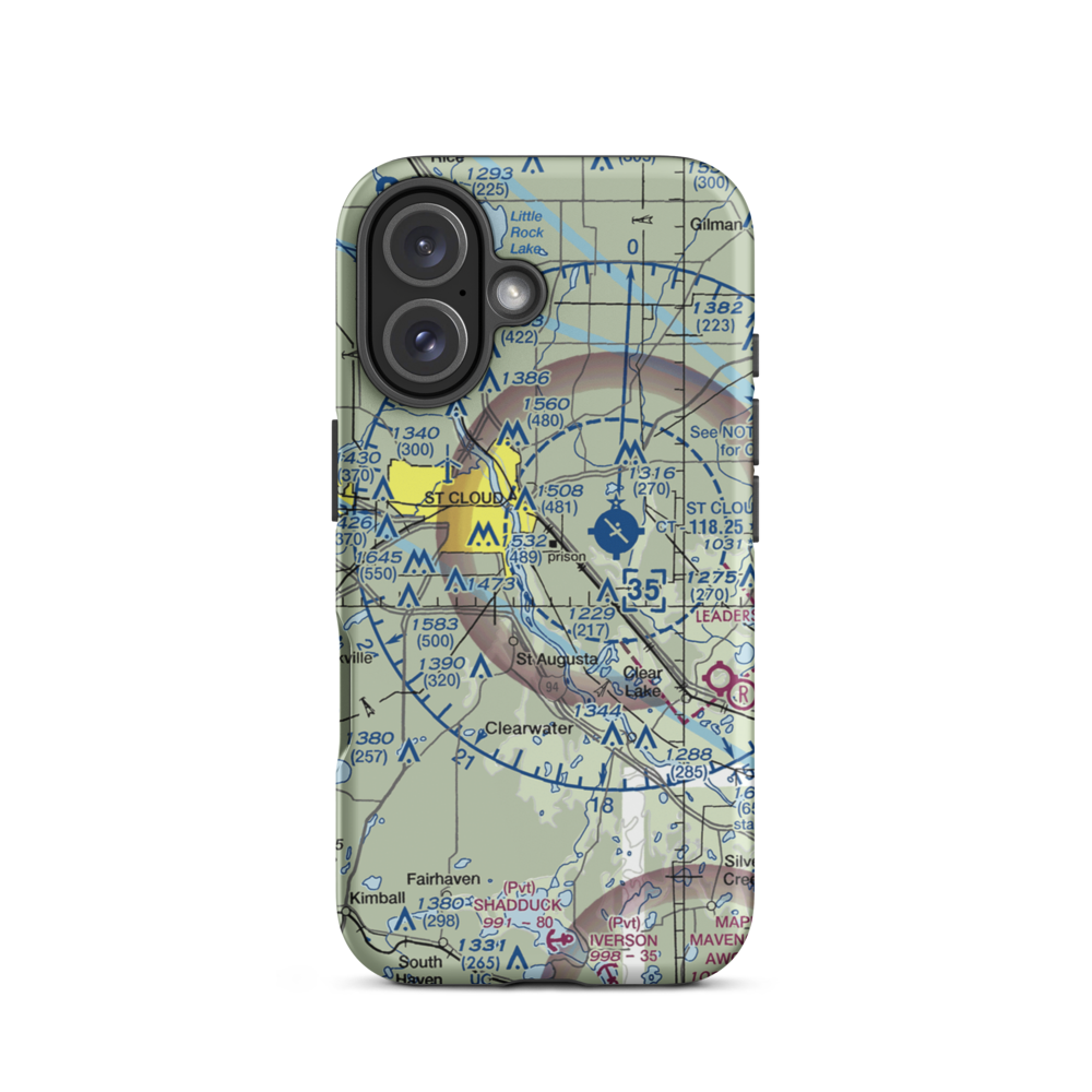 Aysta Field (3MN8) VFR Sectional  Tough iPhone Case iPhone 16 model shown