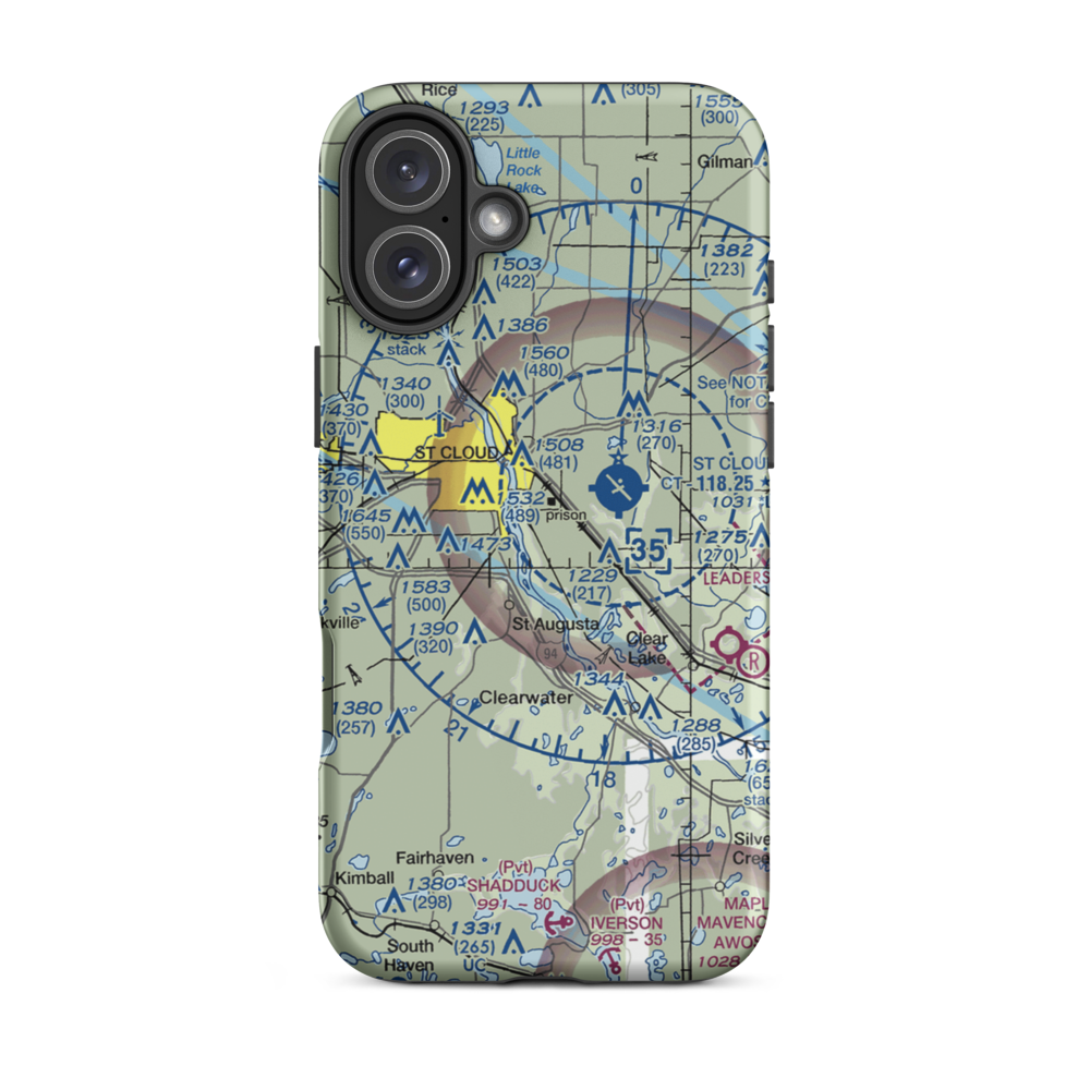 Aysta Field (3MN8) VFR Sectional  Tough iPhone Case iPhone 16 Plus model shown
