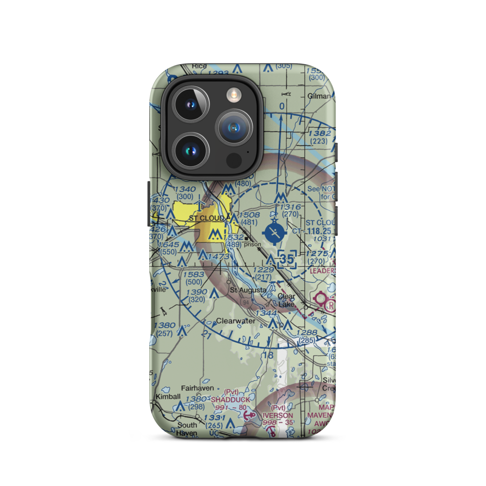 Aysta Field (3MN8) VFR Sectional  Tough iPhone Case iPhone 16 Pro model shown
