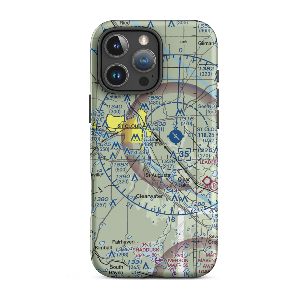 Aysta Field (3MN8) VFR Sectional  Tough iPhone Case iPhone 16 Pro Max model shown