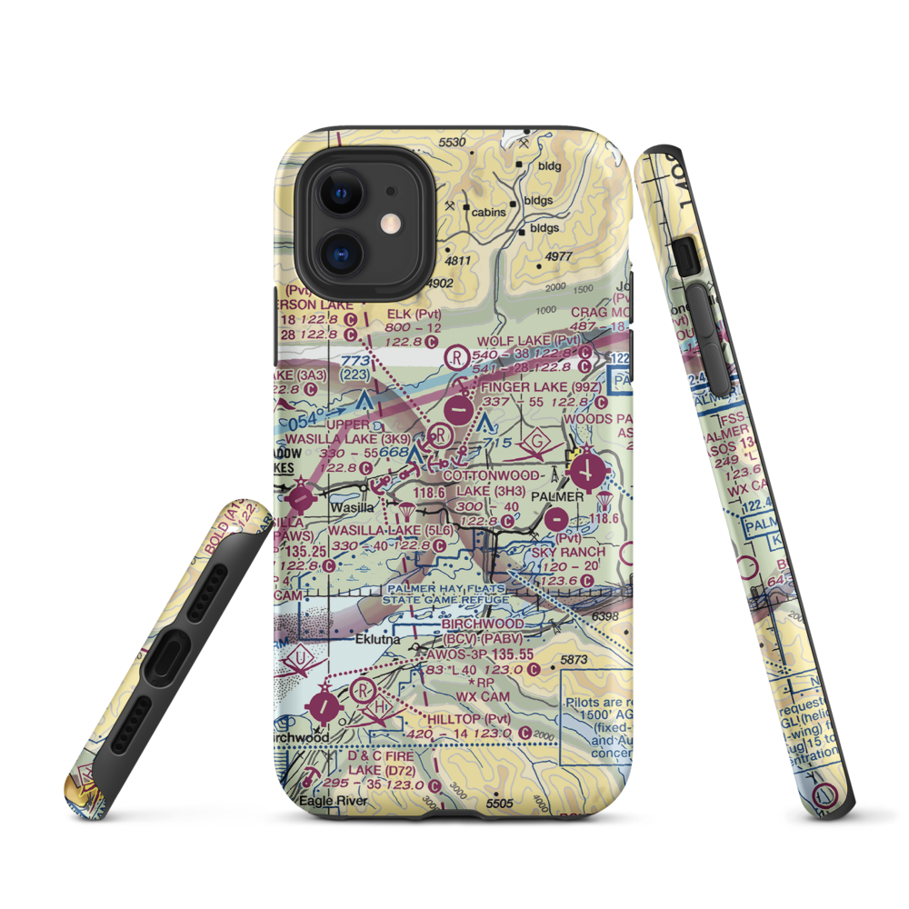 B & B Boys Ranch Airport (3AK6) VFR Sectional  Tough iPhone Case iPhone 11 model shown