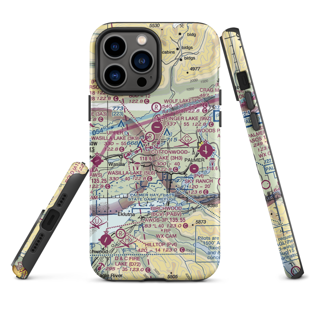 B & B Boys Ranch Airport (3AK6) VFR Sectional  Tough iPhone Case iPhone 13 Pro Max model shown