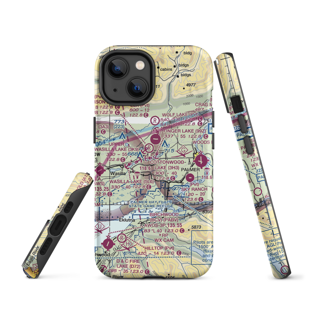 B & B Boys Ranch Airport (3AK6) VFR Sectional  Tough iPhone Case iPhone 14 model shown