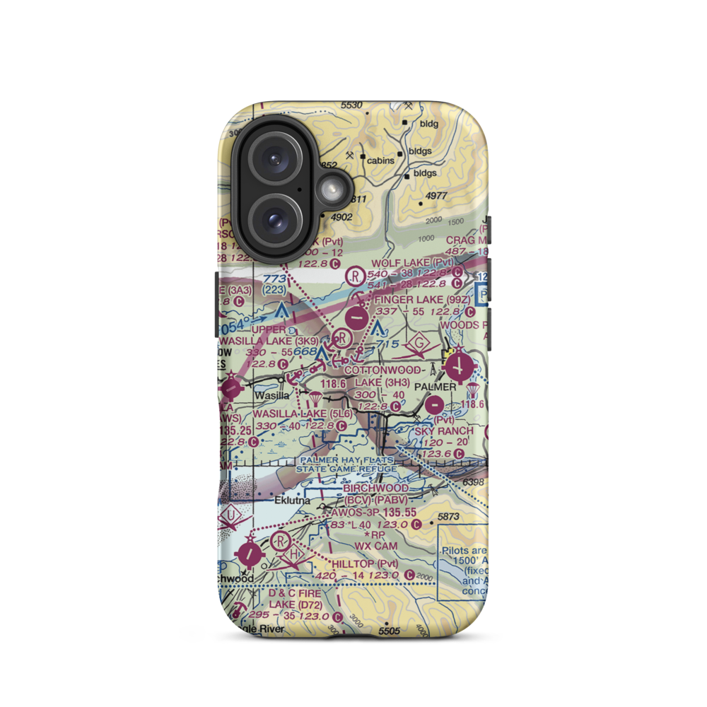 B & B Boys Ranch Airport (3AK6) VFR Sectional  Tough iPhone Case iPhone 16 model shown