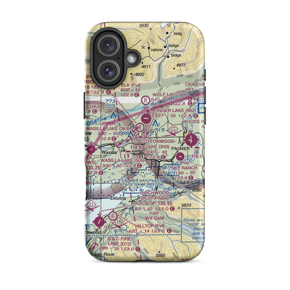 B & B Boys Ranch Airport (3AK6) VFR Sectional  Tough iPhone Case iPhone 16 Plus model shown